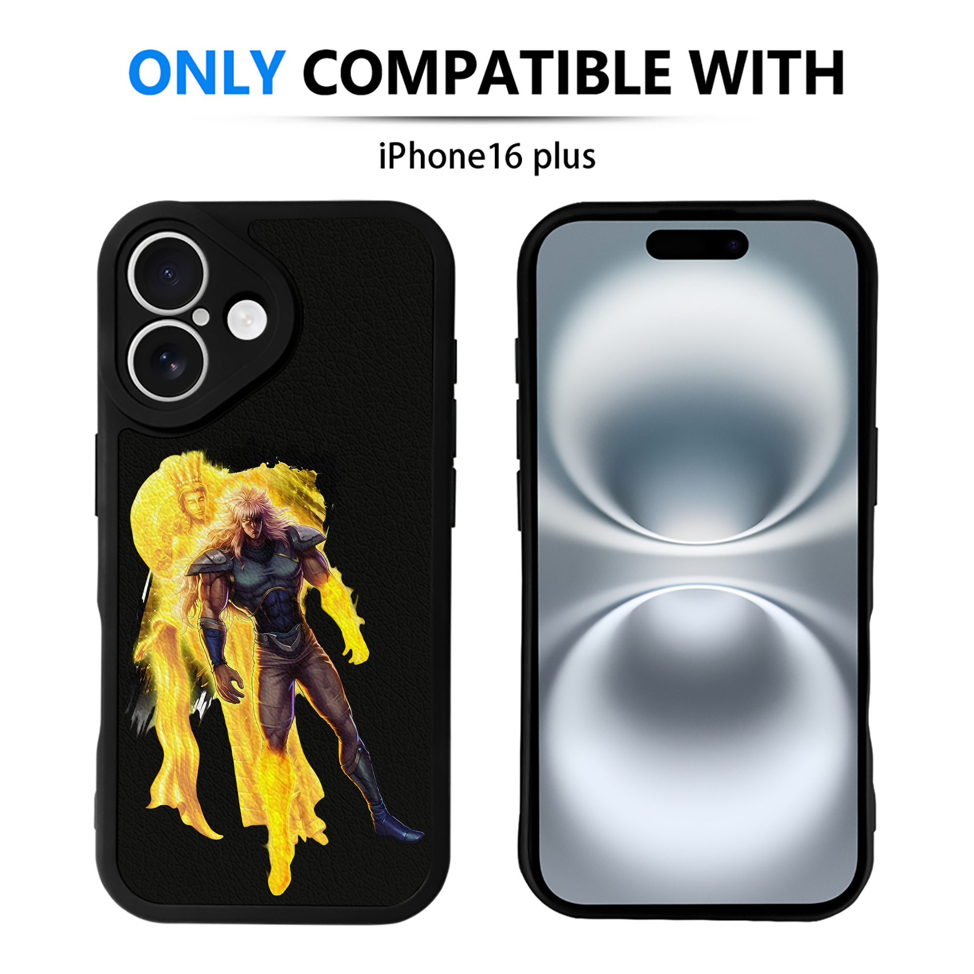 （画像用） 北斗の拳 Fist of the North Star 【iPhone 16シリーズ対応】シリコンスマホケース（レザー調） 材質：シリコン
